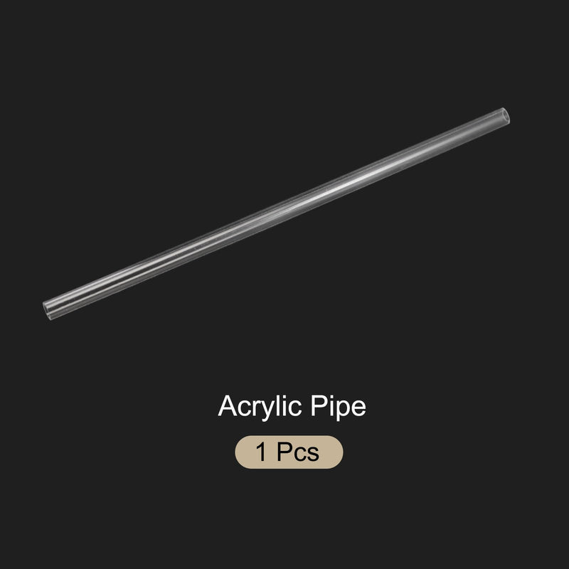 18" Clear Plastic Rigid Pipe 8mm x 10mm(5/16" x 3/8") Acrylic Tube Round Polycarbonate Tubing, [for Plumbing, Hydraulics, Pneumatics, Aquarium, DIY] 1 5/16" x 3/8"
