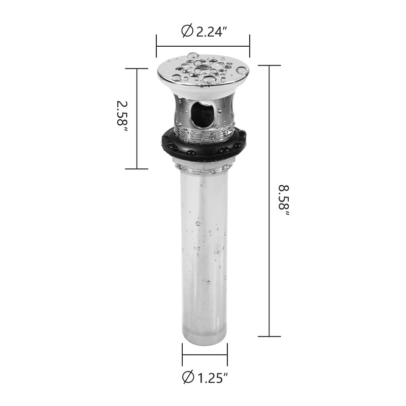 WiseWater 2 Pack Grid Bathroom Sink Drain with Overflow, 1-1/2 Inch Stainless Steel Grid Drain Strainer Assembly, CUPC Certified Replacement Kit Short-Honeycomb grid