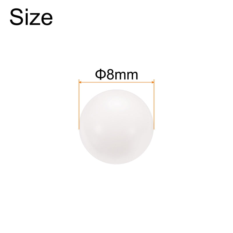 uxcell 100pcs POM Bearing Balls 8mm Solid Plastic Bearing Balls, Precision POM Balls