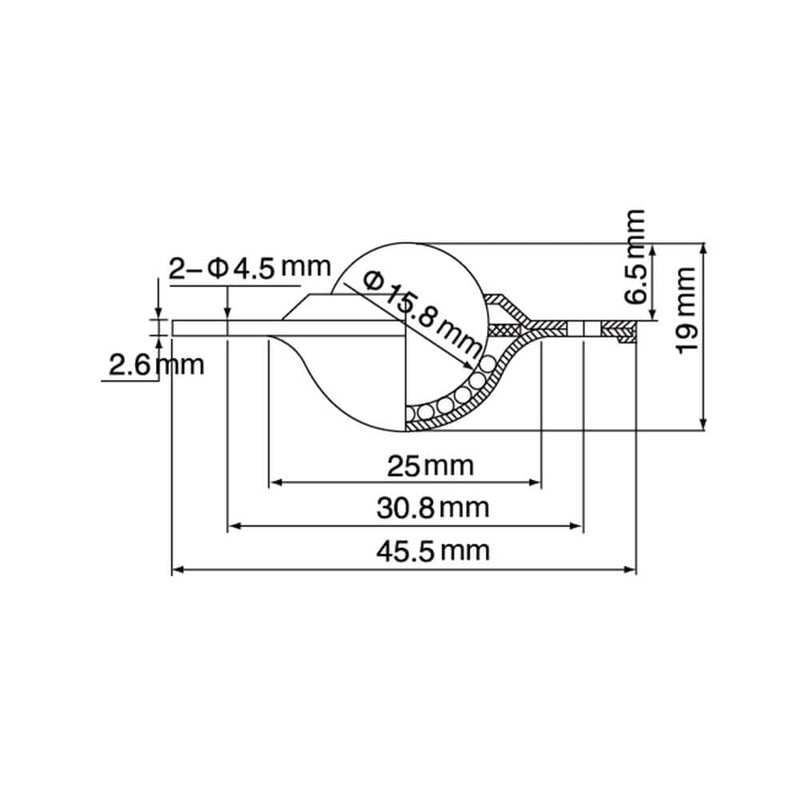 Roller Ball Transfer Bearing Caster - 5/8 Inch 2 Hole Flange Mounted Ball transfer Unit,360 Universal Rotation Roller for Transmission Equipment Conveyor,264 Lbs Total Load Capacity,Carbon Steel,12pcs CY16B 12