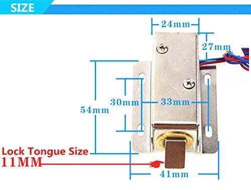 Electromagnetic Lock Solenoid Electric Lock, DC 12V Mini Electric Control Lock Tongue Latch Assembly Solenoid for File Cabinet Drawer Door