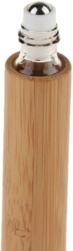 CUTICATE 2pcs 10ml Roll On Bottle Refill Bottle Bamboo Empty Container Essential Oil Perfume Divided Travel Reusable - NewNest Australia