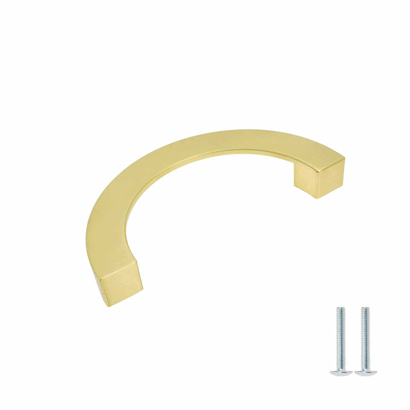 Mcredy Gold Half Moon Drawer Pulls, 5Inch Hole Distance, 4Pcs | Semicircle Design, Zinc Alloy, Screws Included, Semi Circle Cabinet Pulls 5.04 inches Brushed Gold