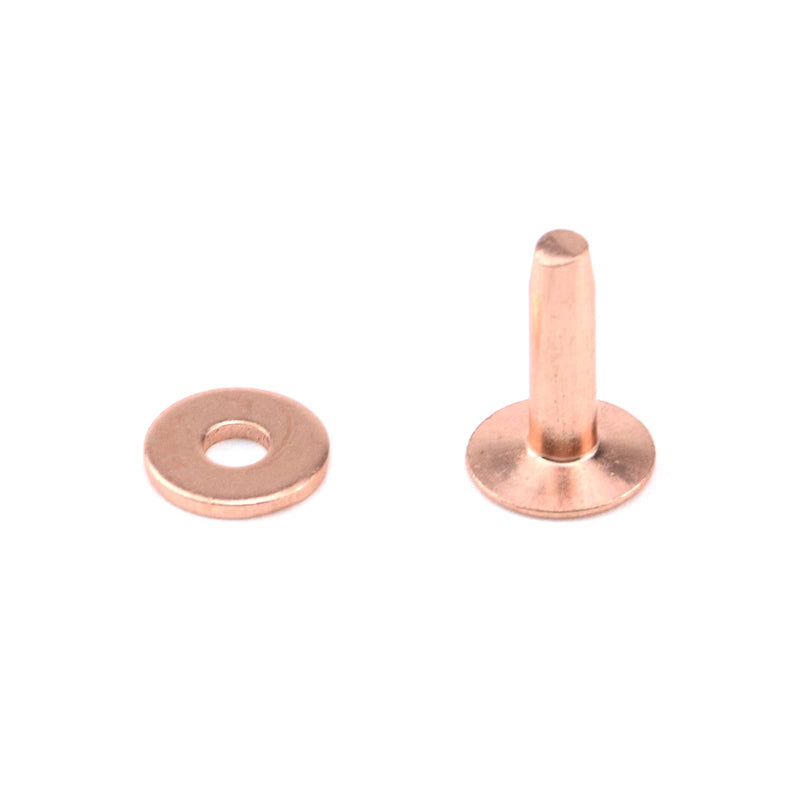 Crapyt 25 PCS Copper Rivets 0.35"×0.51"×0.12" Leather Copper Rivet Fastener is Suitable for Leather Products Such As Belt and Wallet Solid Copper Rivets With Burrs-Stirrup 0.35"×0.51"×0.12"