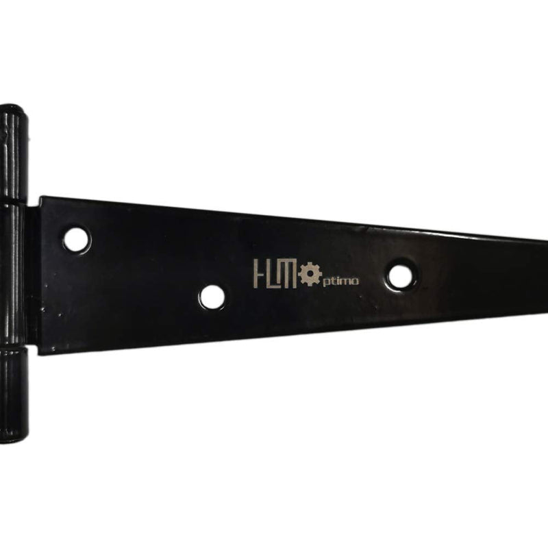 HLMOptimo Heavy Duty T Hinge Tee Hinge T Strap Hinge Shed Hinge Gate Hinge Barn Hinge Fence Hinge Door Hinge Wrought Rustproof All Size Black (6 pcs, 4 inch) 6 pcs