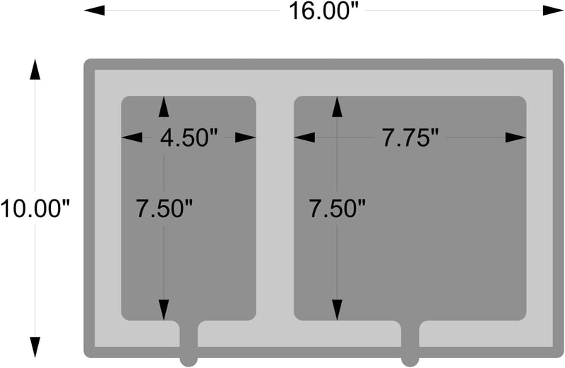 | 13mm Phone & Accessories Boat Double Dash Holder | SeaDek | Adhesive Backing | Separate Compartments for Phones & Fishing/Boating Tools | Cool Gray/Storm Gray