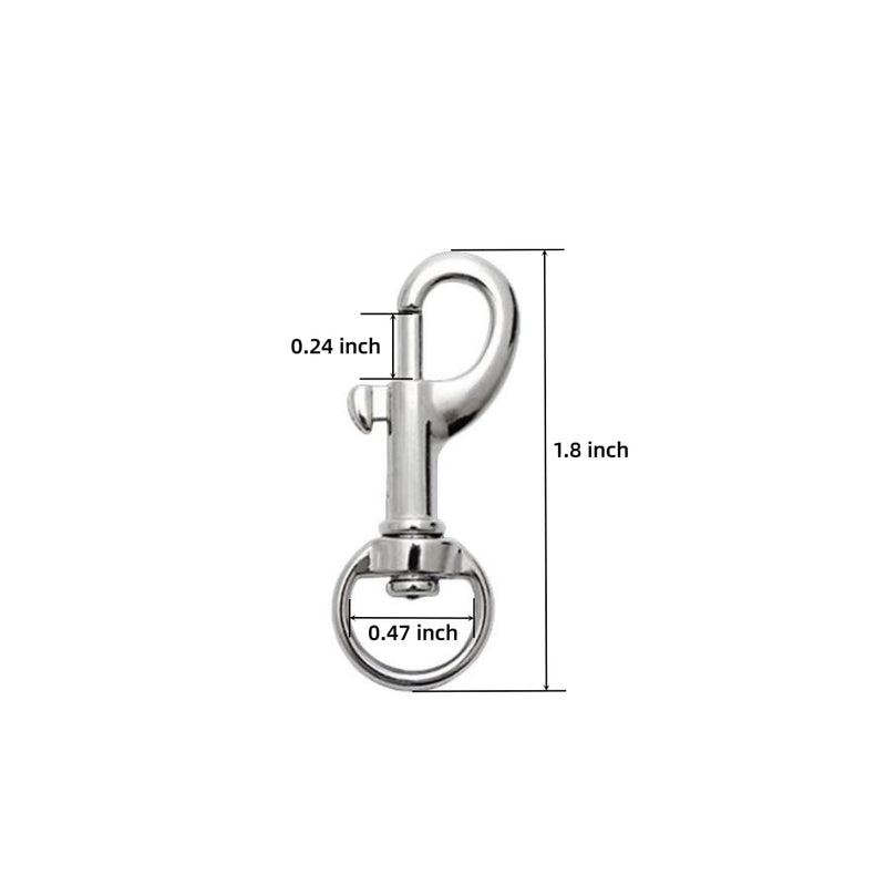 Flag Clips Swivel Snap Hooks, 4 Pcs Zinc Alloy 1.8 Inch Multifunctional Swivel Snap Hooks for Dog Leash Hook Boat Rope Keychain
