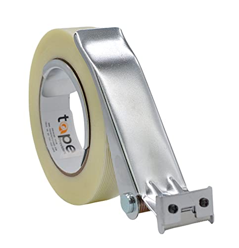 WOD Excell ET-166 Heavy Duty Metal Frame Filament Strapping Tape Dispenser: Fits 1 inch Wide, Chrome Dispenser 1 inch wide
