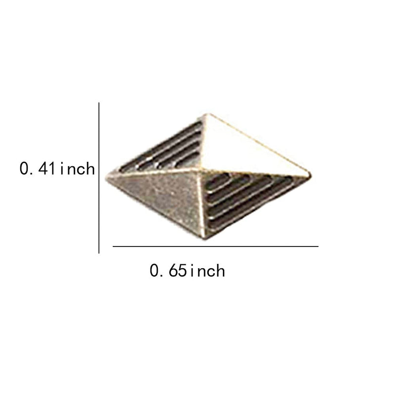 Duolai 30pcs Simple Diamond Shape Carving Craft Purses Leather Decorative Conchos Buttons Metal Stud Screw Back Rivet DIY Manual Accessories