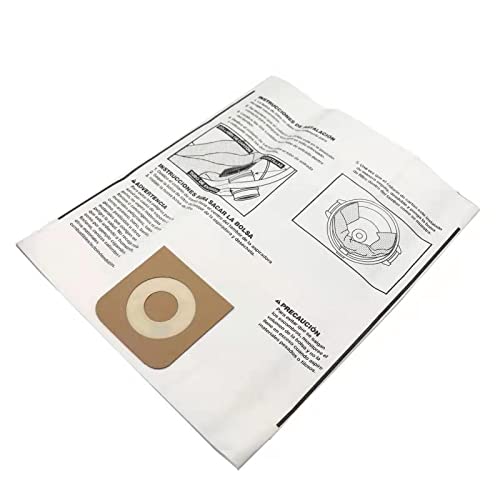 Pack 6 Vacuum Bags For Craftsman 16 to 20 gallon Shop Vac and Ridgid 16 Gal Shopvac Dust Collection Bags, CMXZVBE38749 Replacement Parts Accessories Kit 6 bags