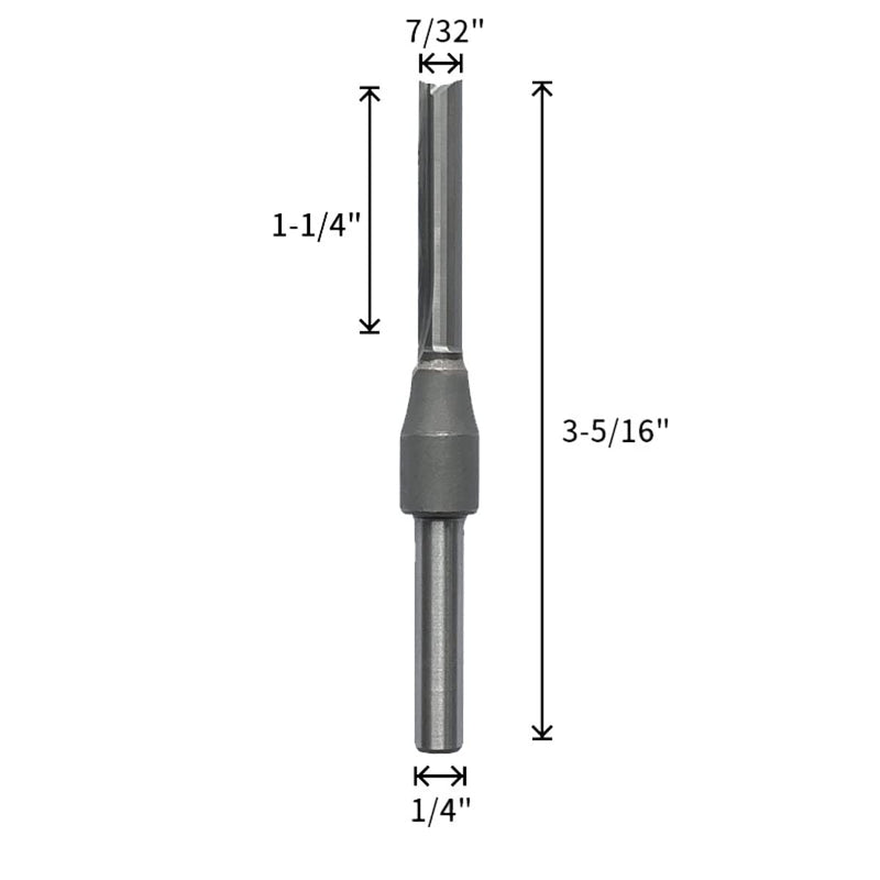 CO-CUTTNER Straight Router Bits Solid Carbide Insert with 1/4-inch Shank, 7/32" Diameter for Routers Slotting Grooving Industrial Grade 1/4Shk*7/32Dia.*1-1/4Dept