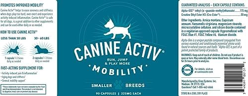 Dog Joint Pain Relief Activity-Induced Capsules, Dog Joint Supplement Small Breed, Hip and Joint Supplement for Dogs, Dog Joint Pills for Fast Relief from Activity-Induced Pain - 90 Ct - PawsPlanet Australia