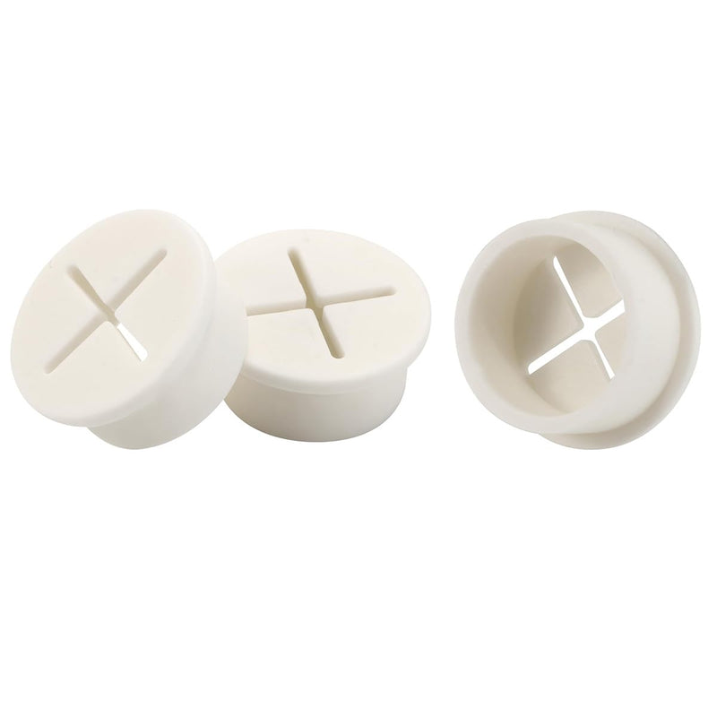6 Pcs 1 Inch White Desk Grommets, Easily Solve Cable Management Issues, Flexible Silicone Cable Cord Grommet for Table and Other Furnitures Hole Cover