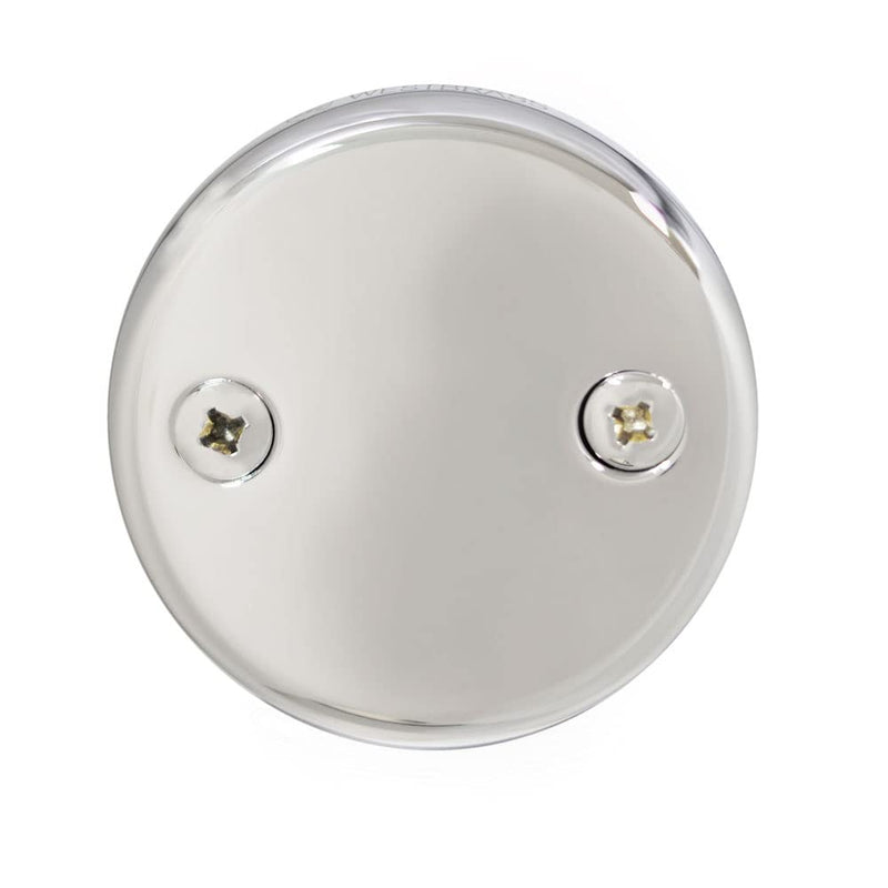 Westbrass Universal Fine or Coarse Thread Replacement Tip-Toe Strainer Drain with 2-Hole Faceplate, Polished Chrome, D93K-26 1
