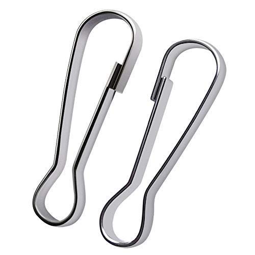 80 Pack 304 Stainless Steel Metal Spring Hooks, Rust-Proof Lanyard Snap Clip Hooks, Ideal for Key Chain, ID Card, DIY - 1.26 Inch（32mm）