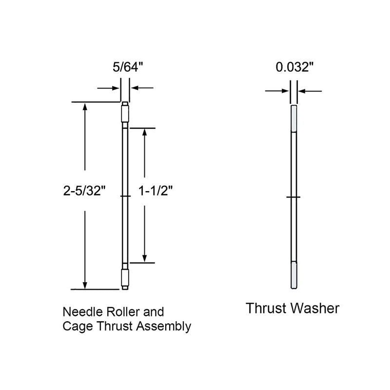 uxcell NTA2435 Thrust Needle Roller Bearings with Washers 1-1/2" Bore 2-5/32" OD 5/64" Width 1-1/2"x2-3/16"x5/64"