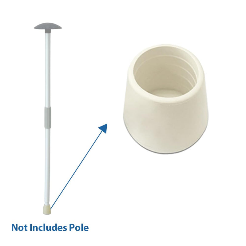 Boat Cover Support Pole Bottom End Cap - 7/8" Rubber Top, Boat Accessories, 12 Pcs (White) White