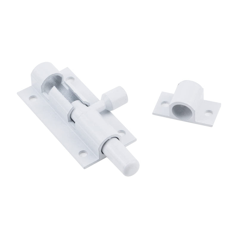 2-inch Slide Bolt Latch White Slide Locks for Inside Door Barrel Bolt Latch Sliding Door Security Slide Latch Lock -2pcs 2 Inch