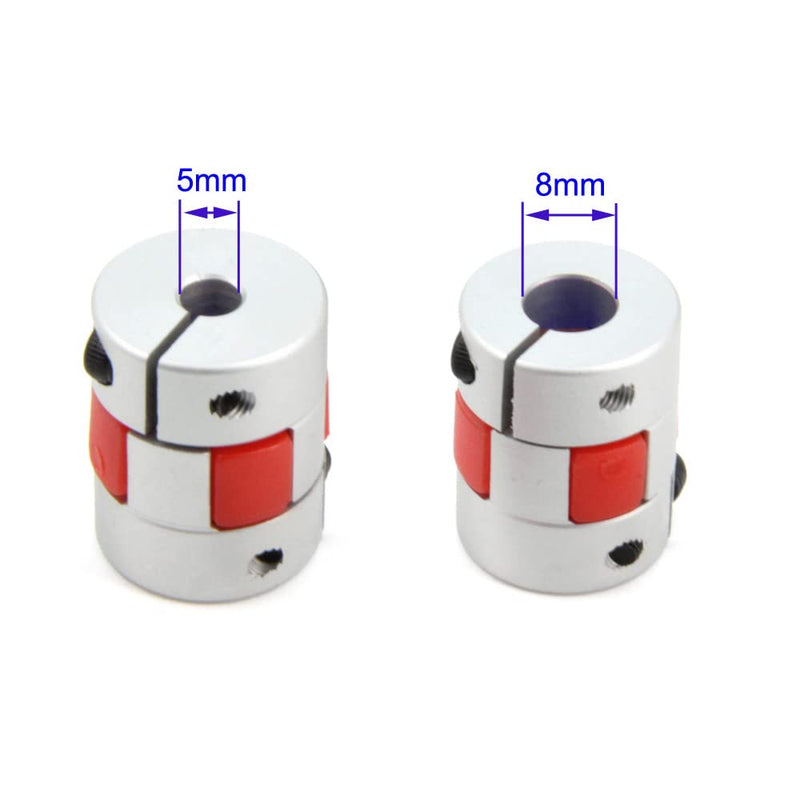 5mm to 8mm Bore Aluminium Plum Flexible Shaft Coupling Servo Stepper MotorJaw D20xL25 Connector Flexible Shaft Couplers for 3D Printer/CNC Machine/DIY Encoder, 2pcs/Pack (5mmx8mm) 5mmx8mm