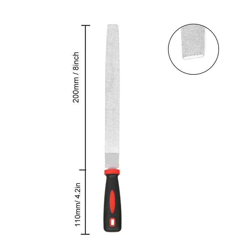 YKLP 8inch Diamond Coated Flat File Plastic Handle Hand Tools for Grinding on Glass, Stone, Marble, Rock, Bone 120 Grit2