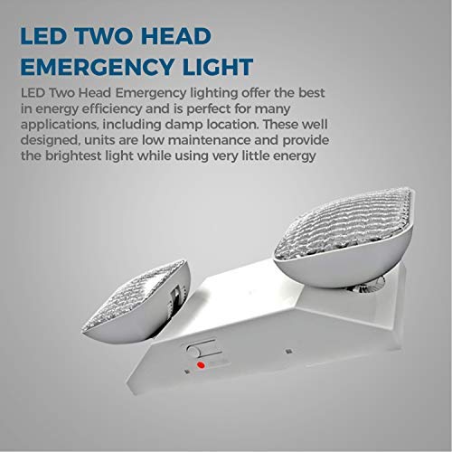 Ciata Black Led Emergency Lights with Battery Backup, for Home Power Failure, Hardwired with Adjustable Heads, Backup Battery, Emergency Lights for Business, Indoor Emergency Lights 1 Pack