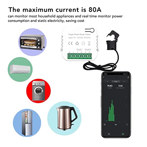 Power Consumption Monitor Real Time Electricity Meter with Clamp for Store Applications AC90‑250V