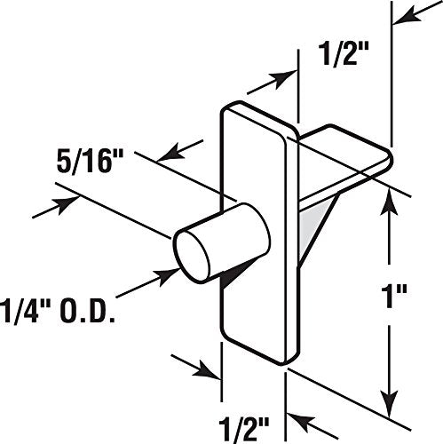 Prime-Line MP9001 Shelf Support Pegs 1/2 In. Width X 1 In. Length X 1/4 In. Diameter Plastic Light Brown (50 Pack)