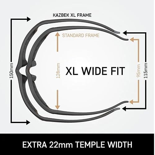 EDGE Kazbek XL Wrap-Around Safety Glasses, Anti-Scratch, Non-Slip, UV 400, Military Grade, ANSI/ISEA & MCEPS Compliant Black Frame Polarized Copper