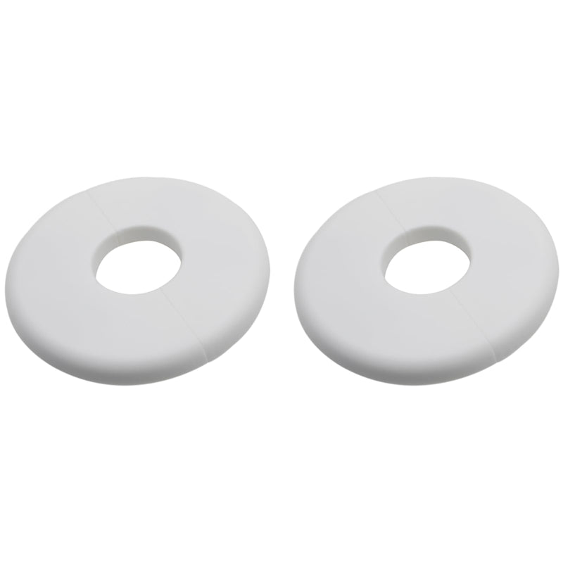 2pcs Wall Split Flange ABS Plumbing Cover Plates Self-Adhesive Escutcheon Plate Cover for Water Pipe Faucet Decoration Accessories (26mm / 1.02inch White) 26mm