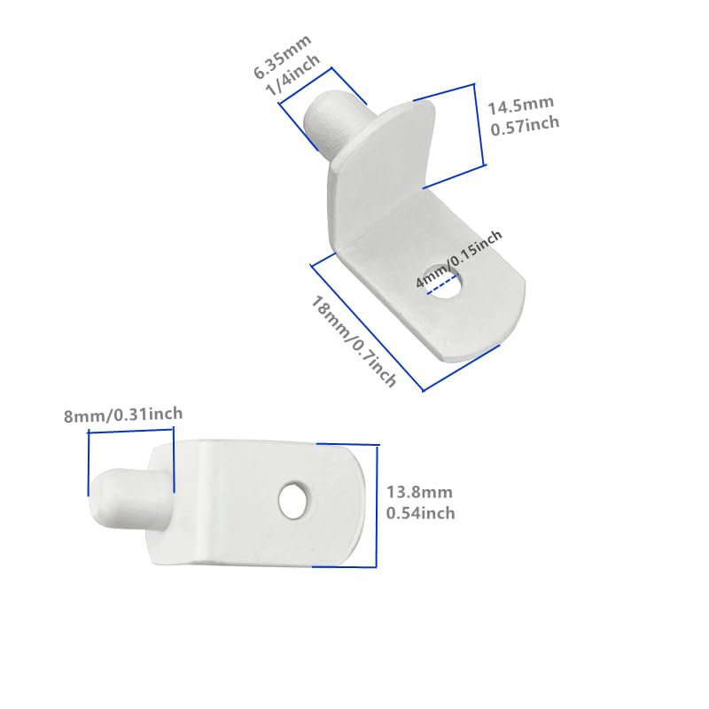 Shelf Pegs, Shelf Pins,1/4 Inch (6.35mm) Shelf Pegs, Shelf Support Pegs, Cabinet Shelf Pegs, Shelf Pegs for Shelves,Shelf Pegs & Pins (White, 20pcs) 1/4-6.35mm-20pcs White