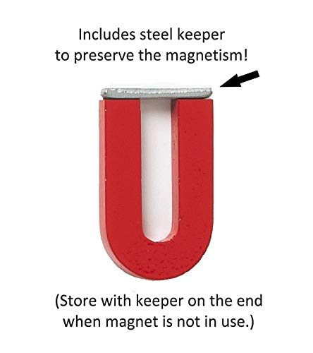 Dowling Magnets DO-731015 Magnets Alnico Horseshoe Magnet (2 inches high) with keeper Red