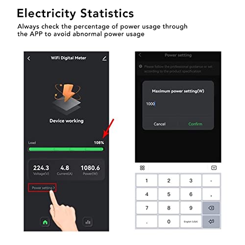 Power Consumption Monitor Real Time Electricity Meter with Clamp for Store Applications AC90‑250V