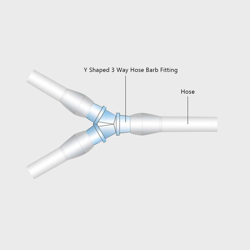 1/2" Hose Barb Fitting Equal Barbed Y Shaped 3 Way plastic Tubing Joint Splicer Mender Adapter Union for Oxygen Tubing Pipe Household Fuel Gas Liquid Air (Pack of 4) 1/2 Inch