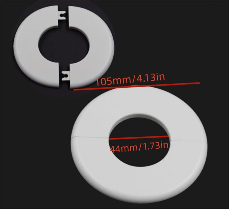2 pcs Wall Split Flange Self-Adhesive tape Round Escutcheon Various pipes Plate Cover for Water Pipe Faucet Decoration Accessories (44mm/1.73in) 44mm/1.73in