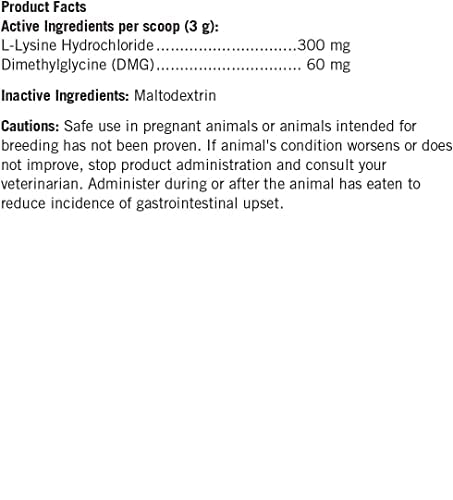 FELO LYSINE - L-Lysine Powder for Cats 300 mg (Thomas Pet Earlier), 12 oz 12 oz (340 g) Powder - PawsPlanet Australia