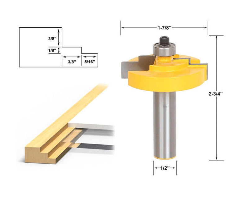 3Pcs 1/2 Inch Shank Router Bit Set Complete Picture Frame Making Bit