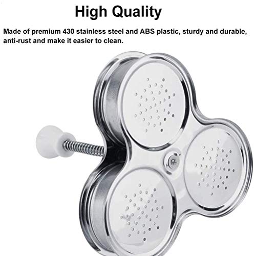 JTLB Stainless Steel Egg Poachers 3 Grids Non Stick Egg Cups for Quick Cooking and Breakfast Tool (Silver) Silver