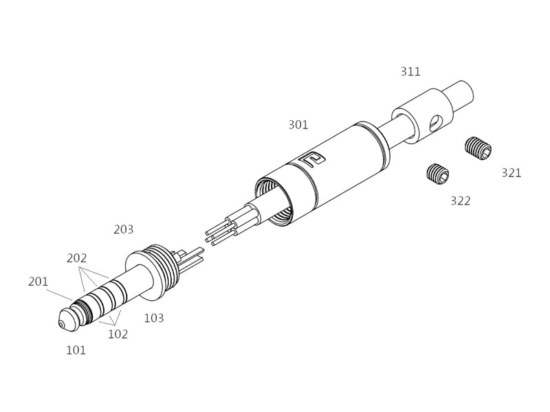 aeco TRS Plug 4.4mm 5 Pole AT4-1812R, 1pcs/1set, Rhodium Plating