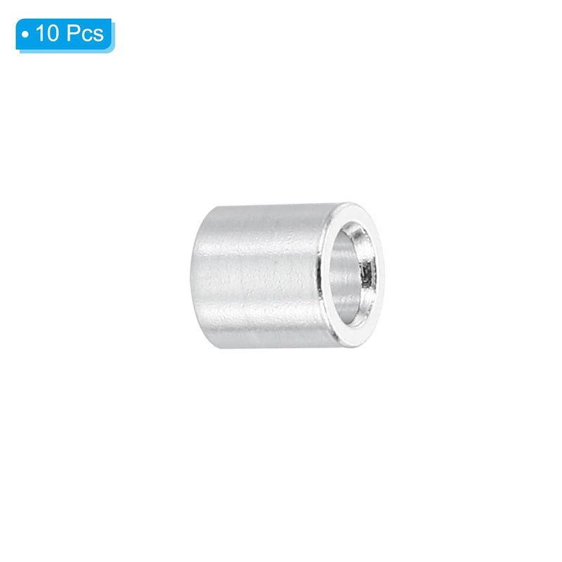 PATIKIL M3 Aluminum Spacers, 10 Pcs Metal Spacer Aluminum 3.1mm ID x 5mm OD x 5mm L Aluminum Spacer Screw Standoff Round for M3 Screw Bolts