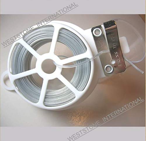 Weststone - 100ft (30m) Plastic Oval Twist Tie Spool with Cutter (Clear -1pc) Clear -1pc