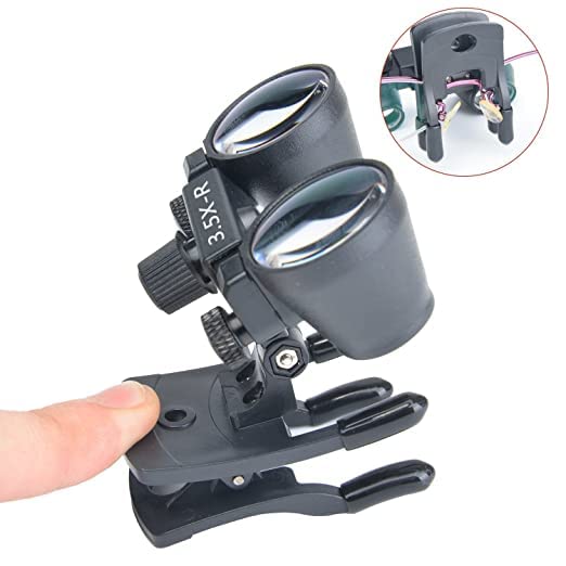 Global-Dental Binocular Surgical Loupes Glasses Magnifier Plastic Clip for All Glasses with Storage Case 420mm (3.5X) 3.5X