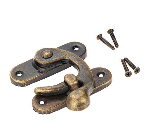 Biaungdo 5pcs Retro Vintage Style Swing Bag Clasp Closure Lock Latch for Furniture Wooden Box Jewelry Case Bronze Tone 33mm