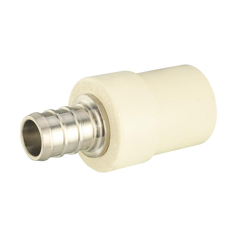 (Pack of 10) EFIELD 1/2" Pex x 1/2" CPVC Transition Coupling Barb Crimp Brass Fittings 1/2" x 1/2" P10 Pex X CPVC