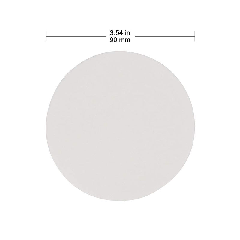 Quantitative Filter Paper Circles, 90 mm Diameter Cellulose Filter Paper with 15 to 20 Micron Particle Retention Medium Filtration Speed, Pack of 100