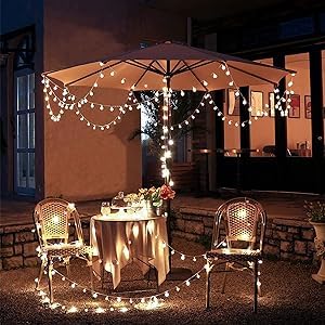 Battery Operated LED Globe String Lights, 2-Pack Total 52FT 120LEDs - Each 26FT 60LEDs 8 Mode Waterproof Christmas Fairy String Lights with Remote for Home Bedroom Garden Wedding Party Decoration Warm White/2-Pack