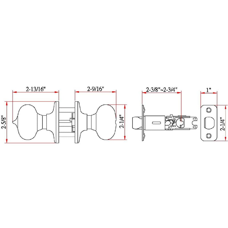 Design House 741314 Cambridge Universal 6-Way Privacy Bed and Bath Door Knob Satin Nickel