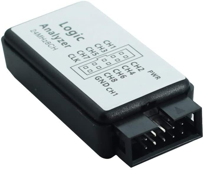 2 Set 24MHz 8CH 24MHz 8 Channel USB Logic Analyzer Device with EMI Ferrite Ring USB Cable UART IIC SPI Debug Compatible with Ar-duino ARM FPGA M100 SCM