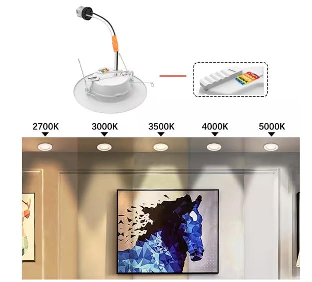 Commercial Electric 5/6 in White Integrated LED Energy Star Color Changing Recessed Trim Downlight