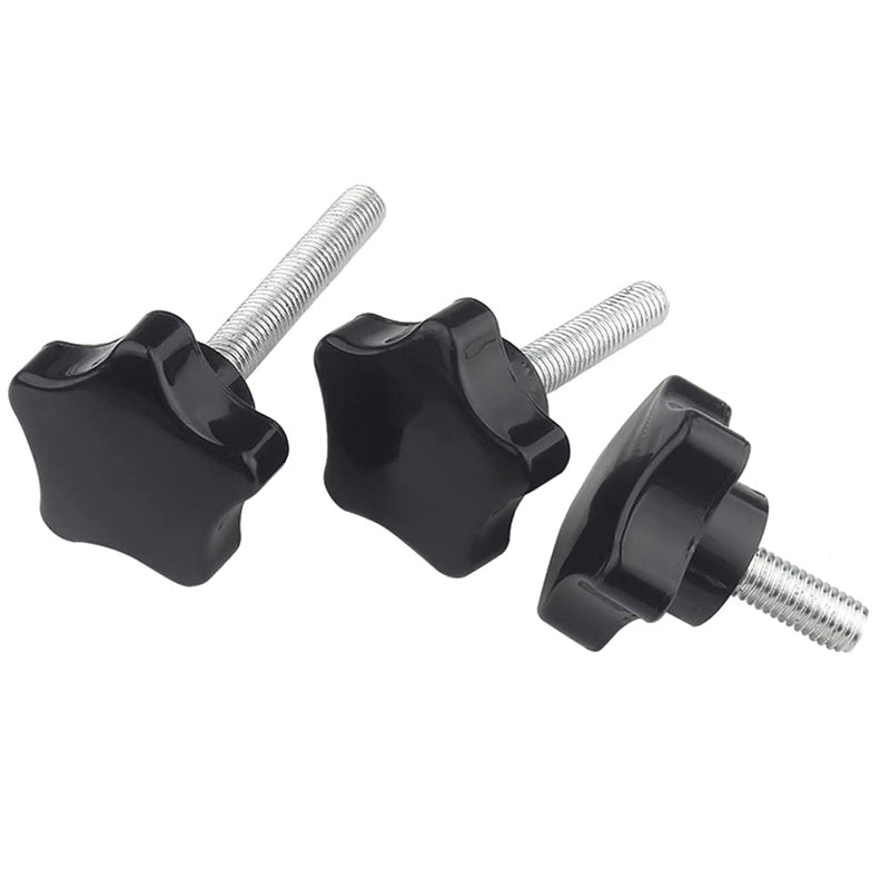 4 Pcs M6 x 16mm Star Clamping Knob Grip Thumb Screw Head Diameter 38mm Knobs Nut Screws Tightening Thread Replacement Machine Handle M6x16mm(4Pcs) Black
