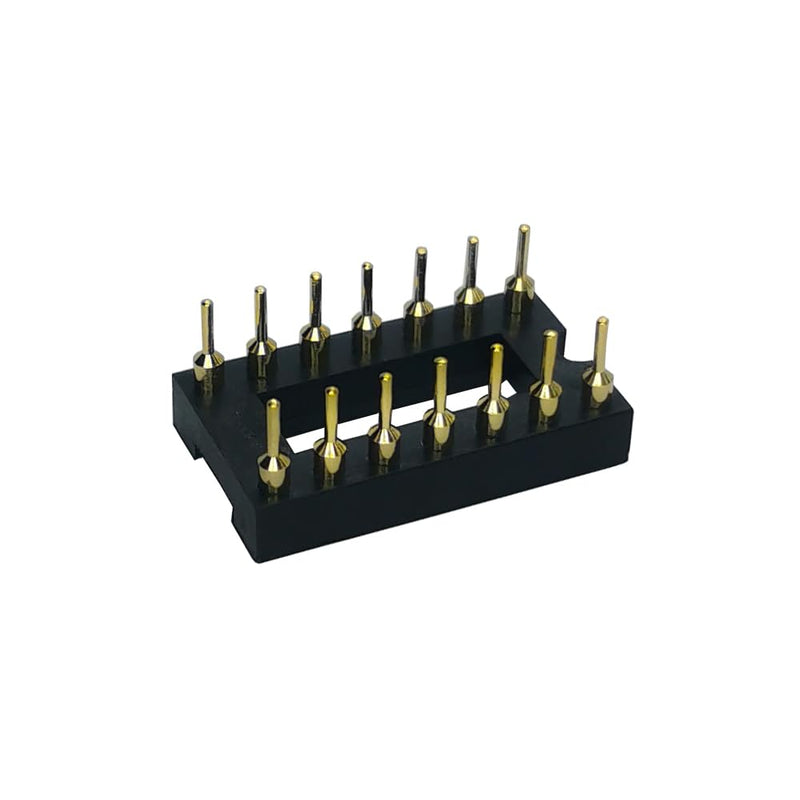 10PCS 14Pin DIP SIP Round IC Sockets Adaptor Solder Type Gold Plated Machined,for 14 DIP OP-AMP IC, MCU Straight Socket 14Pin IC Sockets